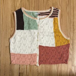 Colorful Patchwork Knit Vest